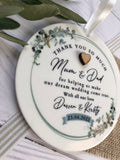 Parents Wedding Thank You Keepsake